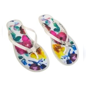 Coach Landon Jelly Flip Flop White Sandals Vibrant Summer Style Size 11